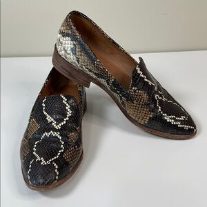 MADEWELL Women’s 7 Frances Loafer in Snake Embossed‎ Leather western boho animal